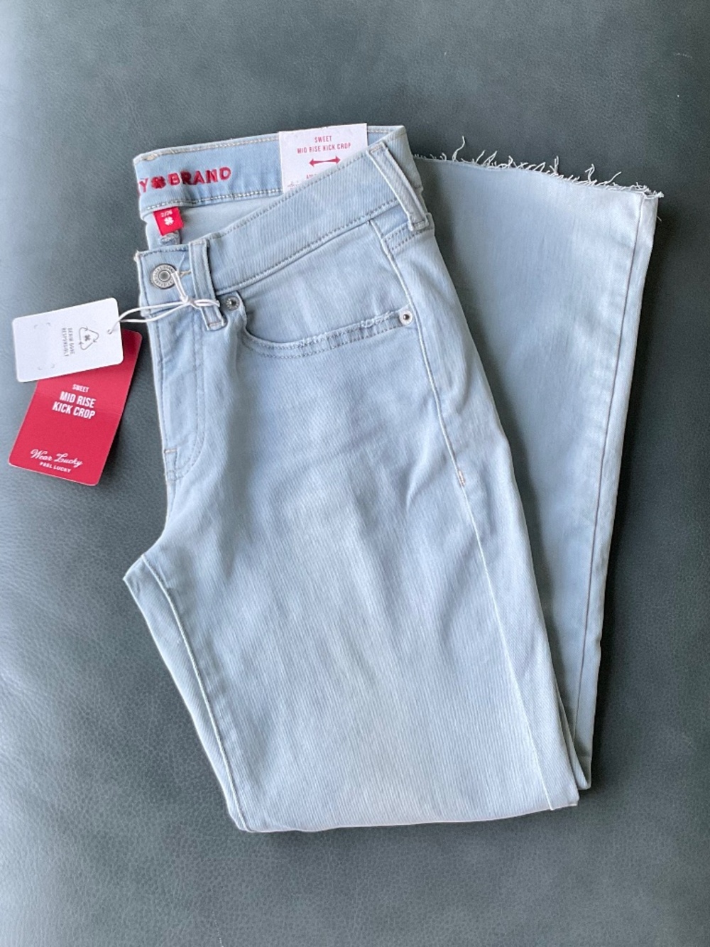 Lucky Brand Mid Rise Sweet Kick Crop Jeans w/ Raw Hem NWT